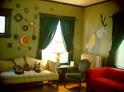 luxurious living room paint yesil salon modeli 9