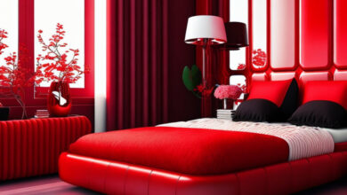Kırmızı Renk Yatak Odası Tasarımları