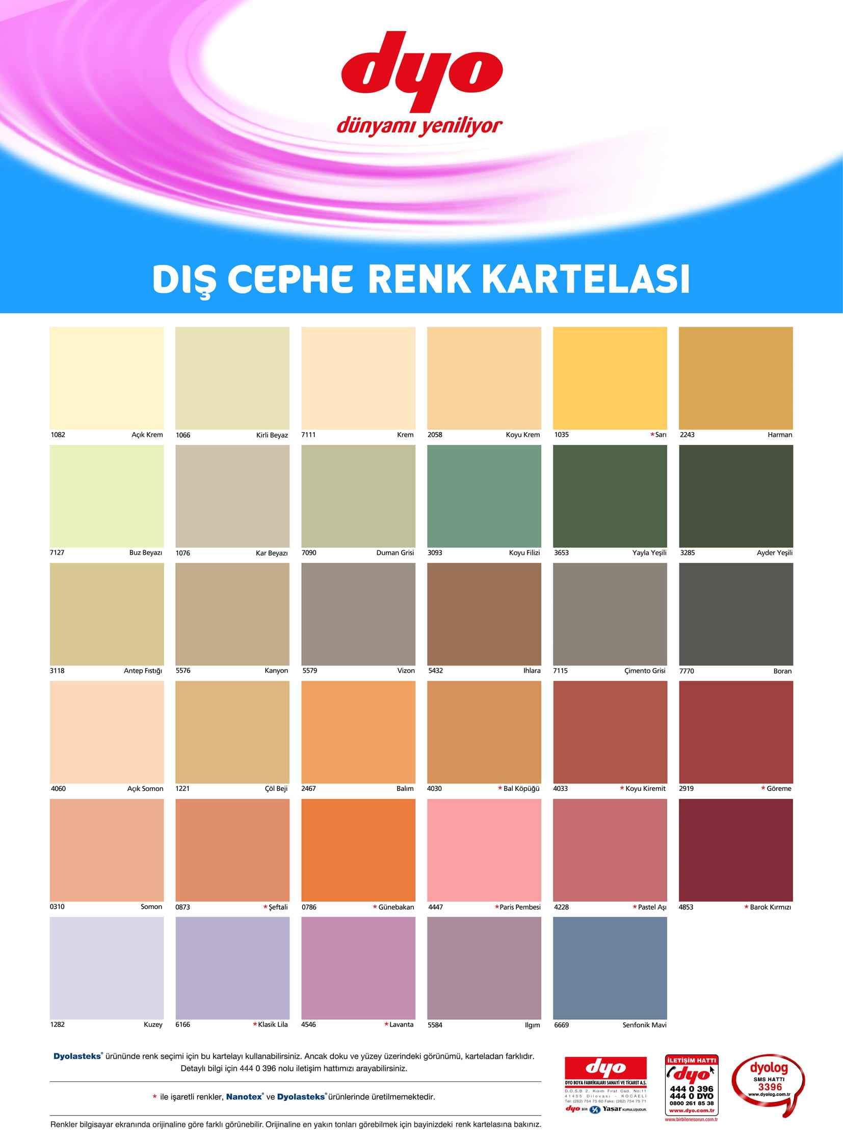 Dyo Dış Cephe Renk Kartelası (1)