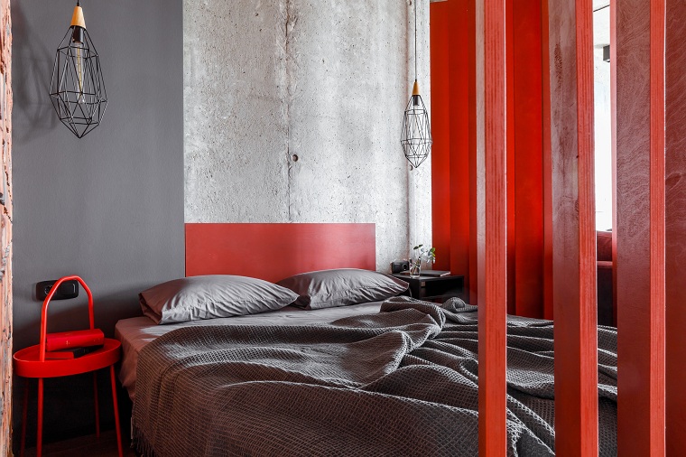 fikirler-yatak odası-renk-kırmızı-stil