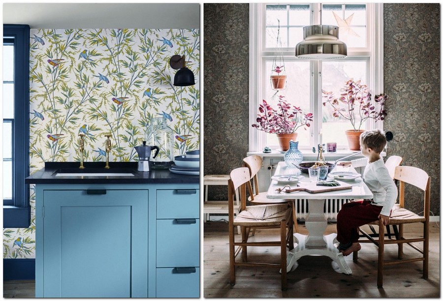3-mutfak-duvar-kaplaması-fikirleri-in-iç-tasarım-desen-of-çiçek-motifleri-ve-kuşlar