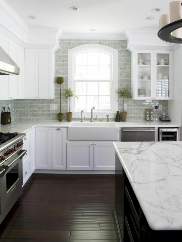 beyaz mutfak hangi duvar rengi koyu zemin bitki dekorasyonu