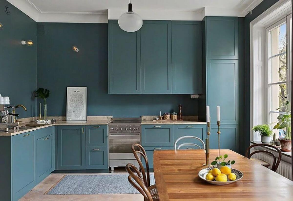 mavi mutfak tasarım fikirleri