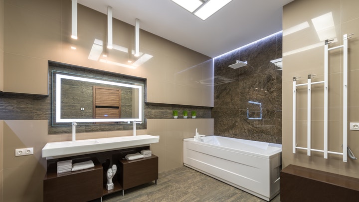 salle-de-bain-élégante-avec lavabo double
