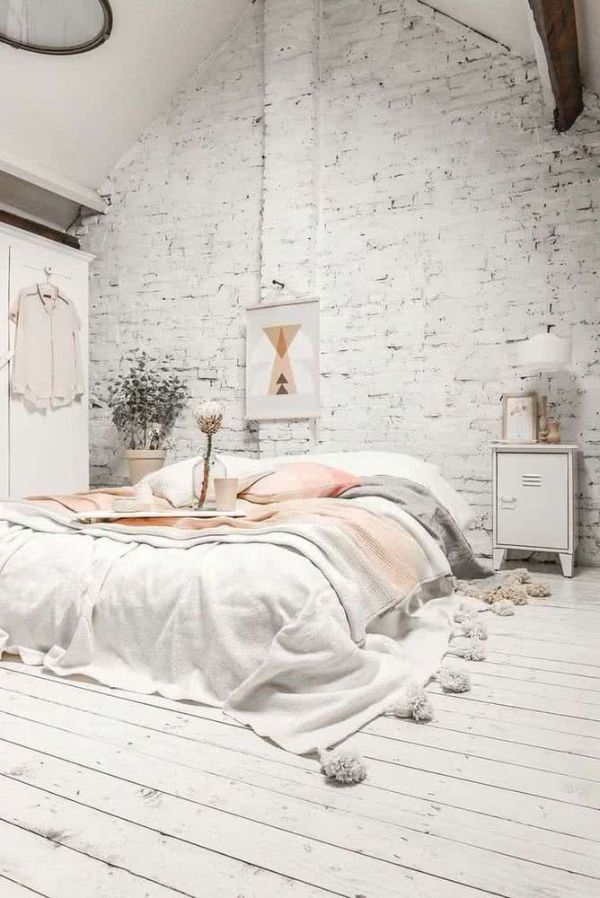 Decoração de quarto bonita branca
