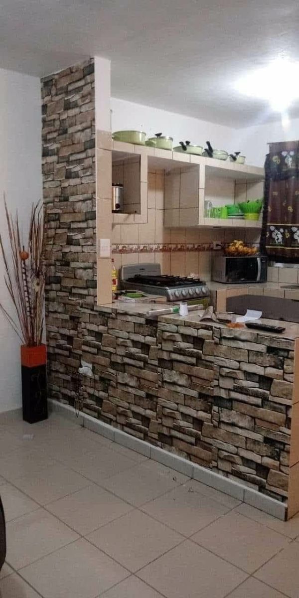 açık mutfak döşemeli duvarlar tasarlar