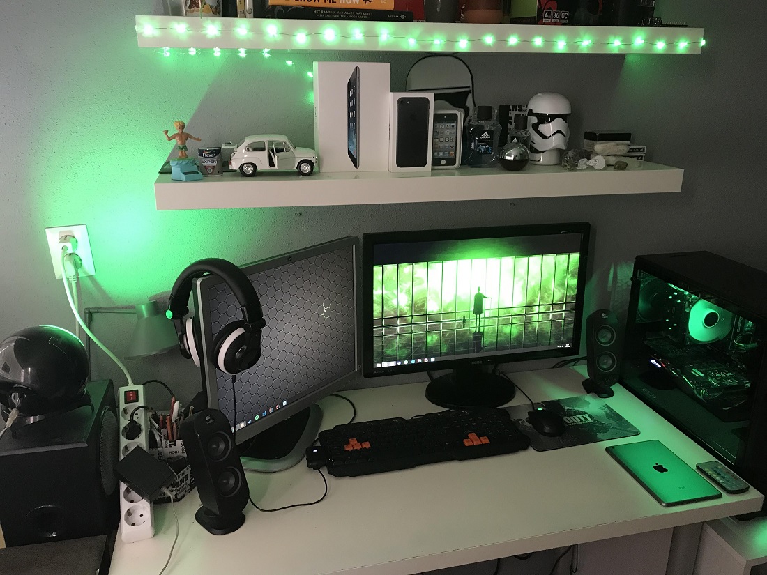Yeşil desenli oyun odası
