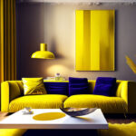sarı renge boyanmış Oturma Odası