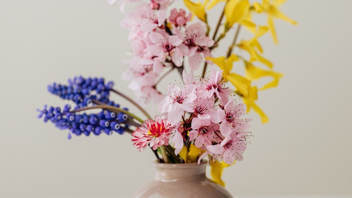 Vase mit sehr schönen Blumen