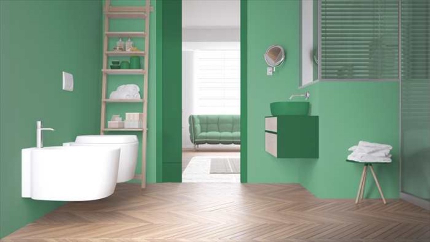 banyo için renkler basit yeşil