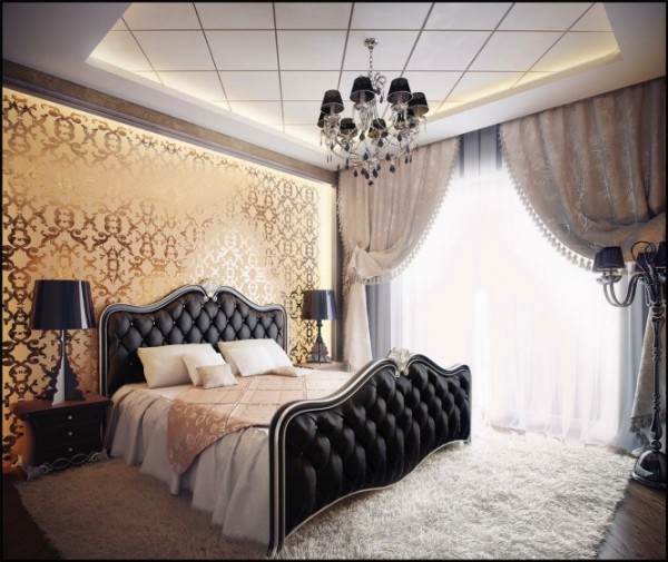 güzel yatak odası dekorasyonları 2 600x505 Şık ve romantik yatak odası tasarımları