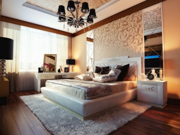 güzel yatak odası dekorasyonları 3 600x449 Şık ve romantik yatak odası tasarımları