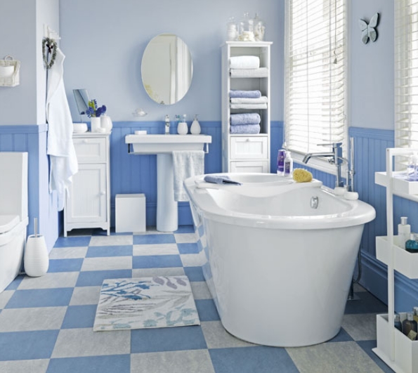 mavi banyo dekorasyonları 5 Mavi renkli banyo dekorasyonları