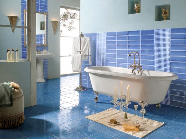 mavi banyo dekorasyonları 7 600x450 Mavi renkli banyo dekorasyonları