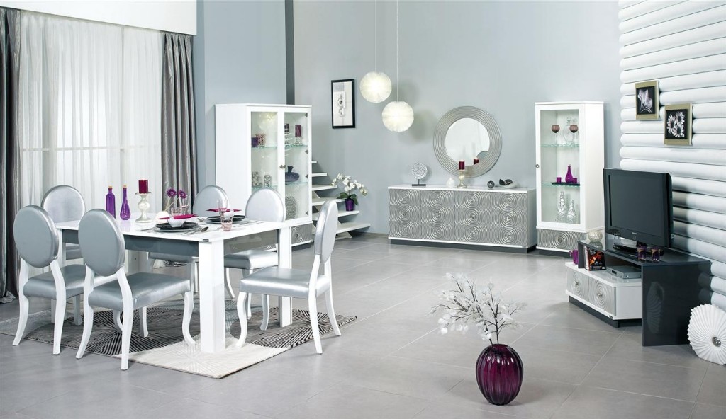 merinos yemek odasi silver 1024x592 MERİNOS Elegance Serisi Yemek Odaları