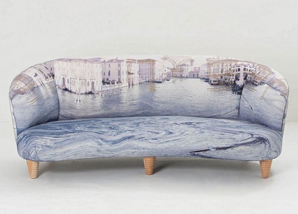popart kanepe manzara Manzara desenli çağdaş kanepe