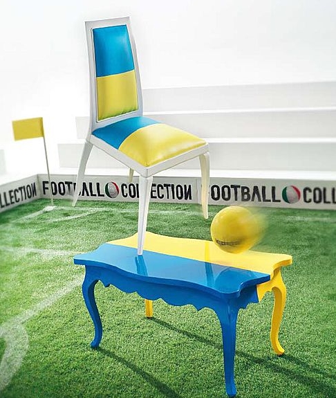 sarı lacivert pop art sandalye Dünya kupasına özel sandalyeler